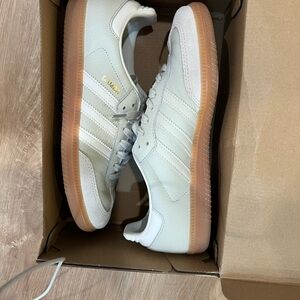 Adidas White Sneakers with Gray Accents